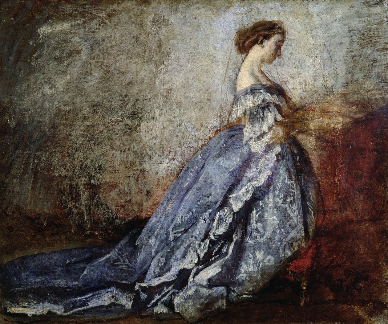 法国女皇Eugenie的肖像（1826-1920） 作者 托马斯·库蒂（Thomas Couture）