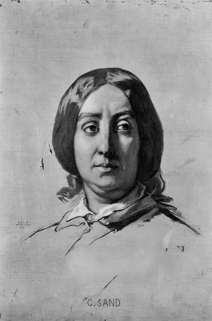 乔治·桑的肖像（1804-76） 作者 托马斯·库蒂（Thomas Couture）
