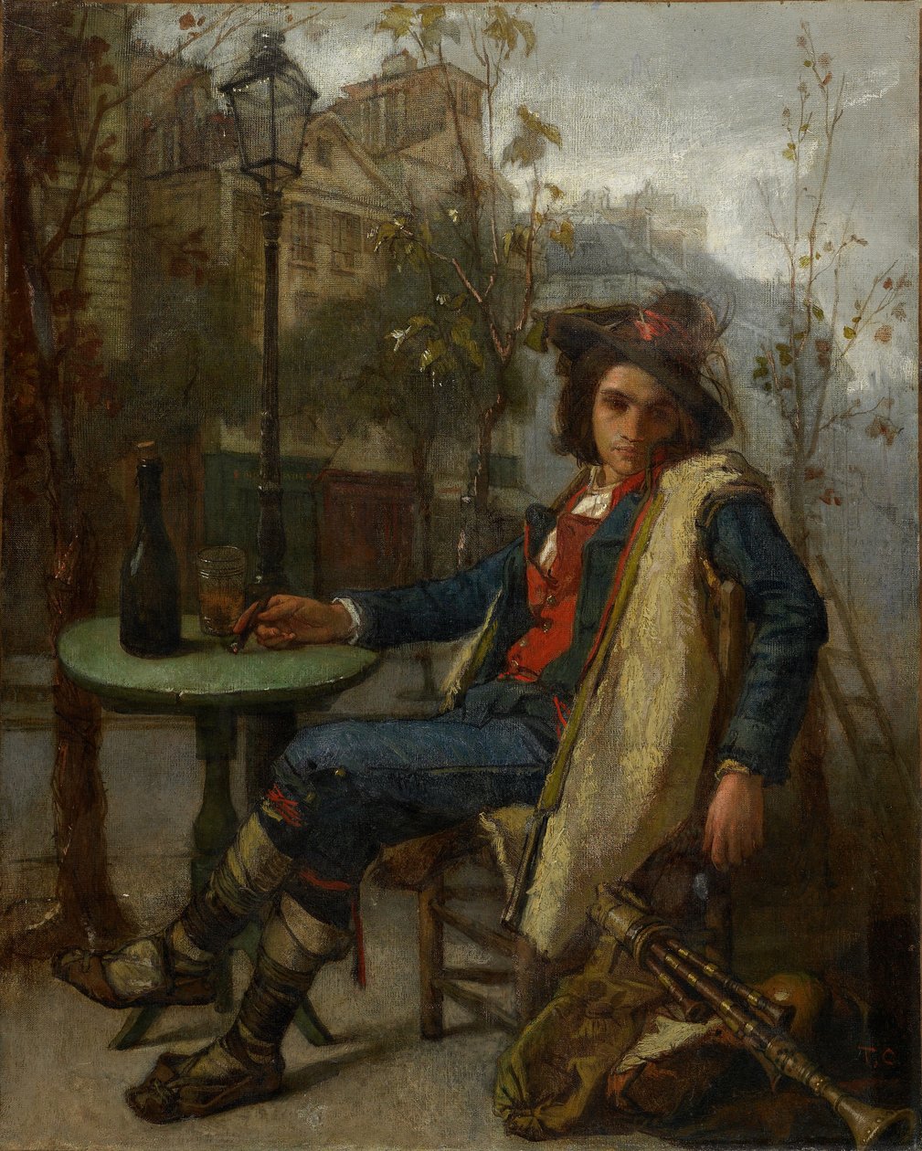 年轻的意大利街头音乐家，1877年 作者 托马斯·库蒂（Thomas Couture）