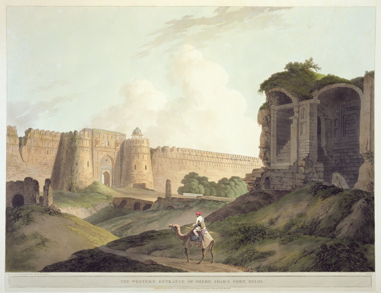 Shere Shah&39;s Fort，德里的西入口，来自“东方风光：Hindoostan的二十四个景观”，1796年 作者 托马斯·丹尼尔