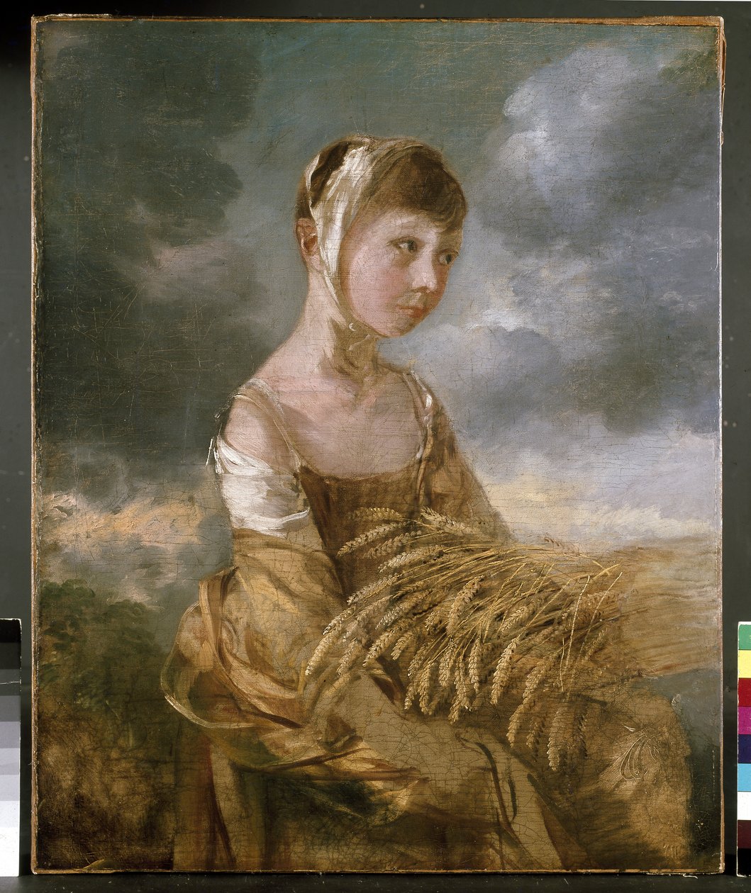 Gainsborough Gleaning小姐，18世纪 作者 托马斯·盖恩斯伯勒