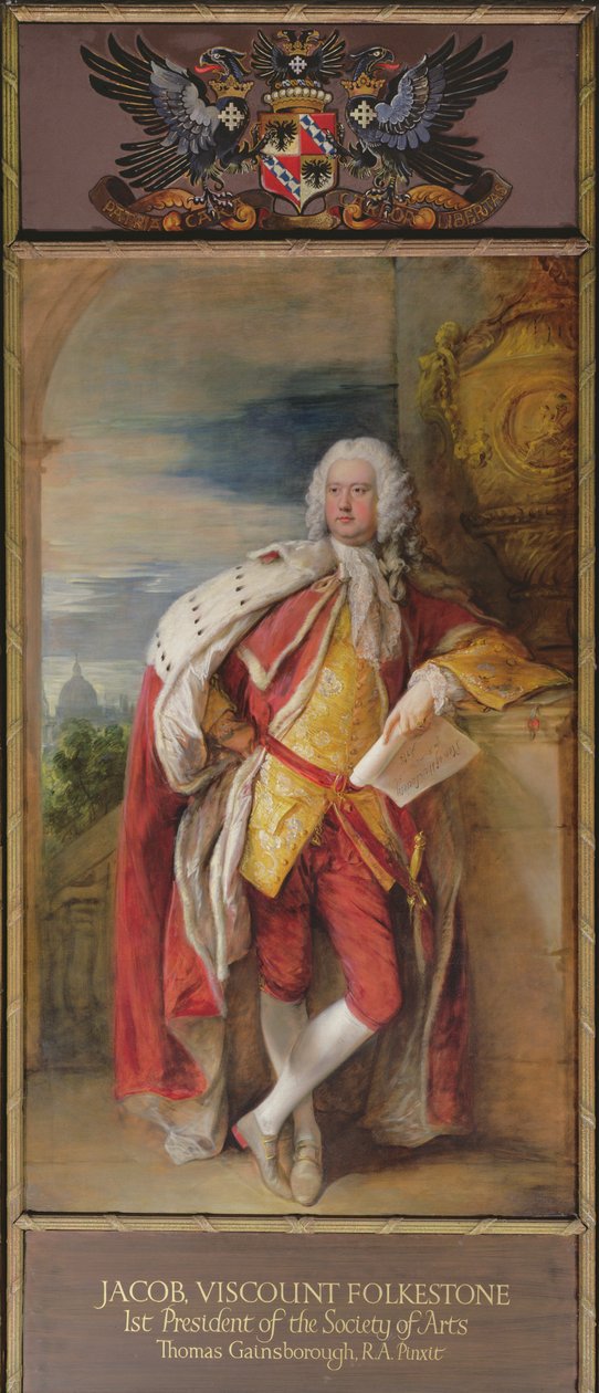 1776年Jacob Bouverie，第一子爵福克斯通和艺术学会第一任总统的肖像 作者 托马斯·盖恩斯伯勒
