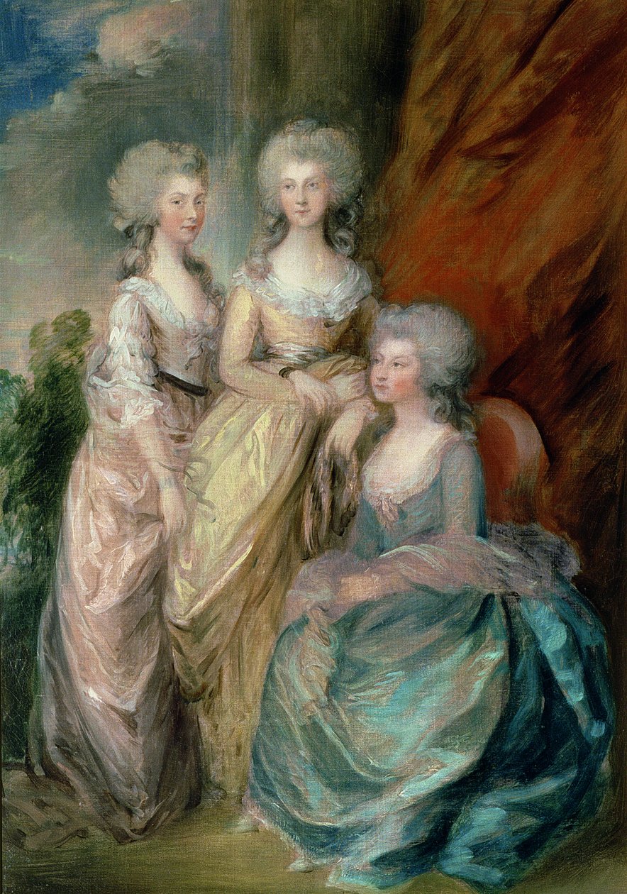 乔治三世的三个大女儿：1784年夏洛特，奥古斯塔和伊丽莎白公主，可能是Gainsborough Dupont（c.1755-97） 作者 托马斯·盖恩斯伯勒