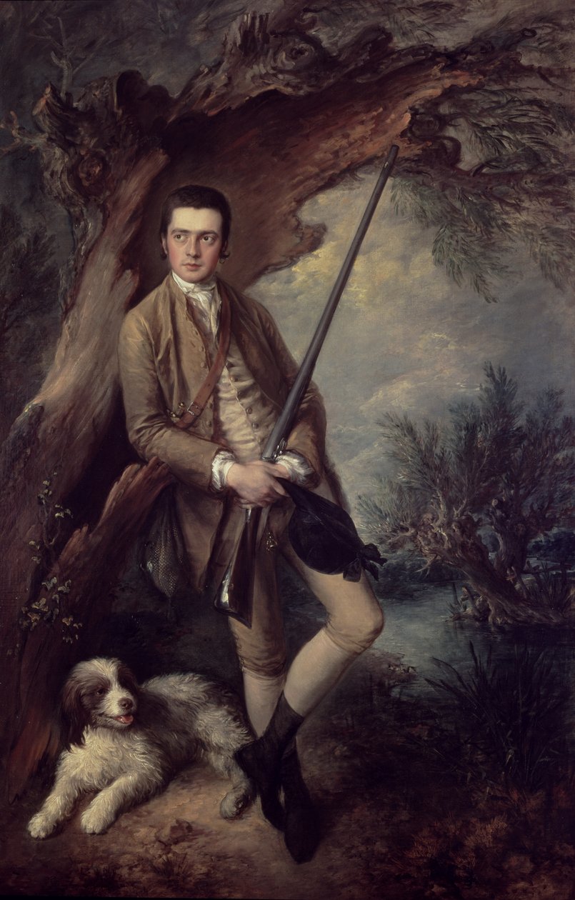 Midgham的William Poyntz和他的狗Amber 作者 托马斯·盖恩斯伯勒
