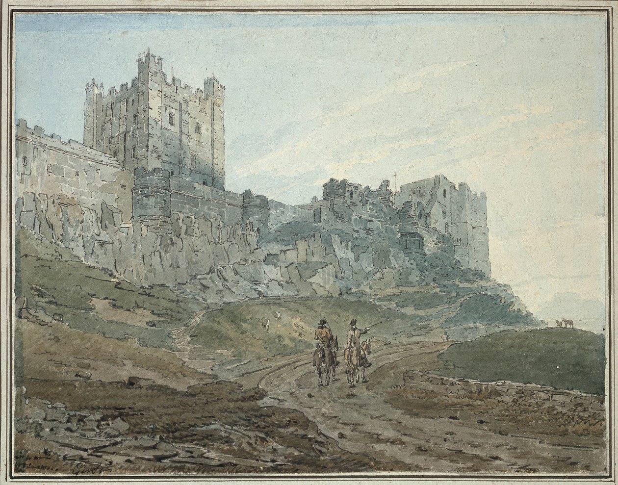 Bamburgh城堡，诺森伯兰郡，18世纪 作者 托马斯·吉尔丁