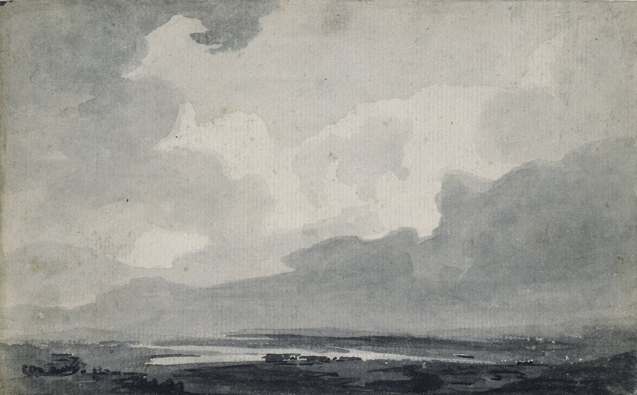 Moorland View，c.1800（纸上灰色清洗） 作者 托马斯·吉尔丁