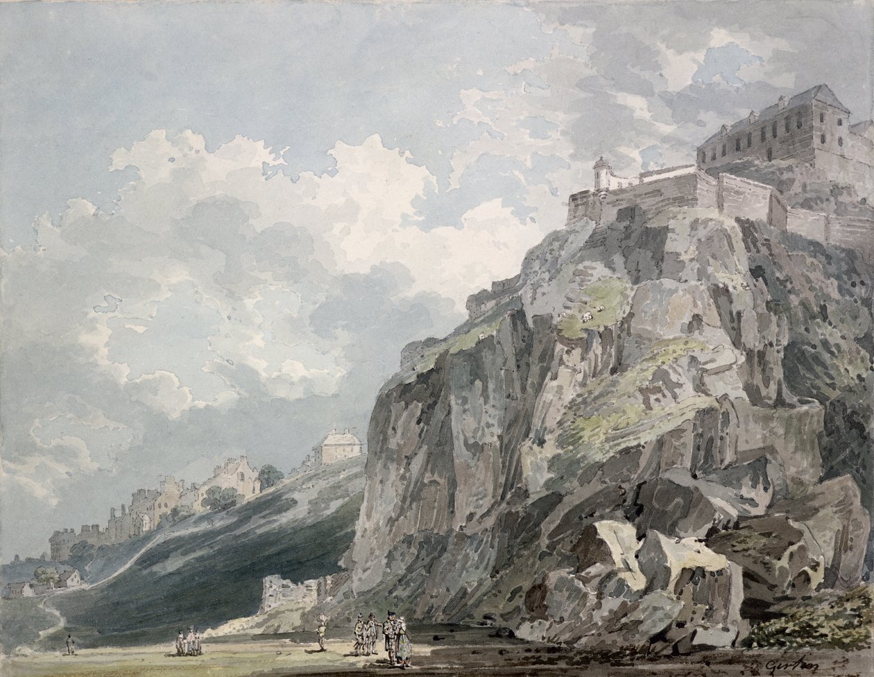 No.1187 The Castle Rock，Edinburgh，c.1793 作者 托马斯·吉尔丁