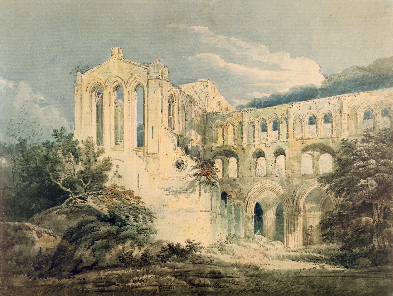 Rievaulx修道院，约克郡，1798年 作者 托马斯·吉尔丁