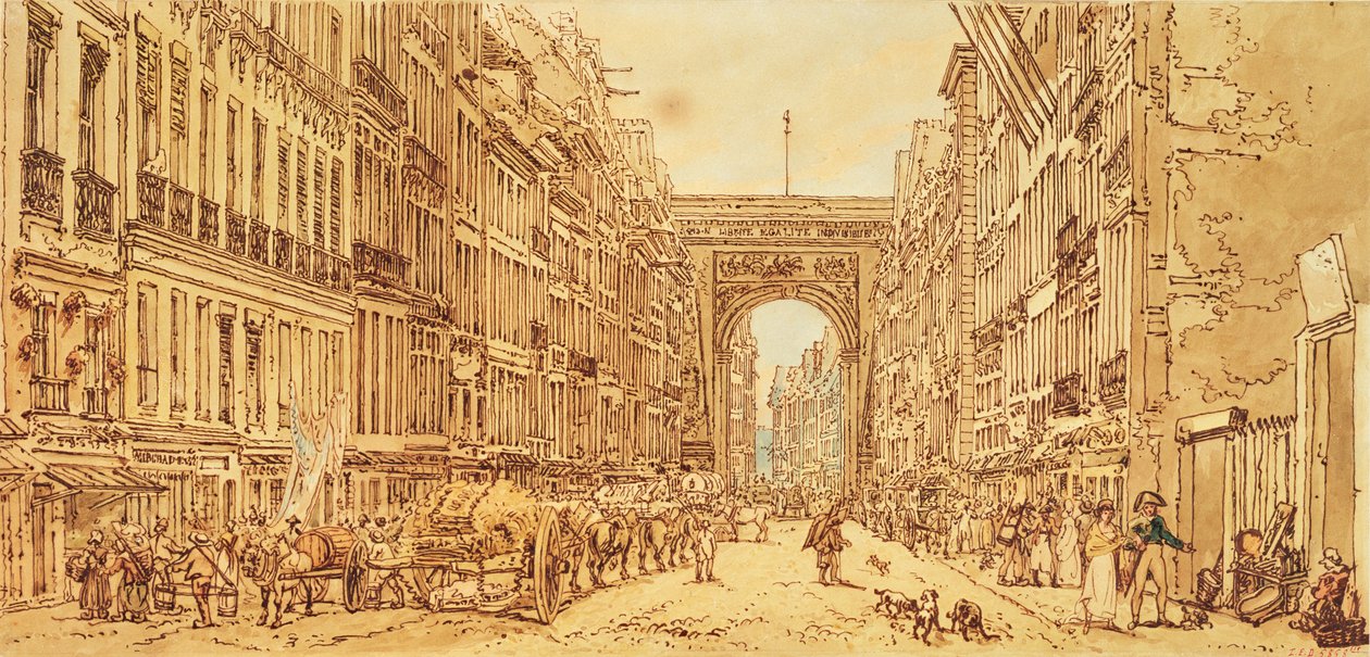 Faubourg和Porte Saint-Denis，1801 作者 托马斯·吉尔丁