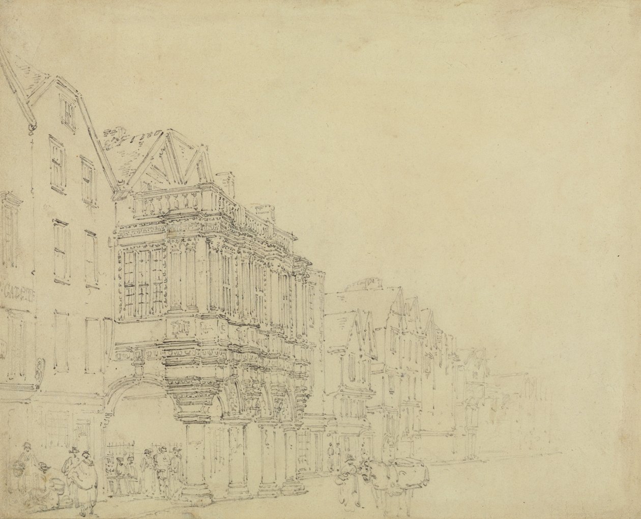 The Guildhall，Exeter，c.1797（石墨在纸上） 作者 托马斯·吉尔丁
