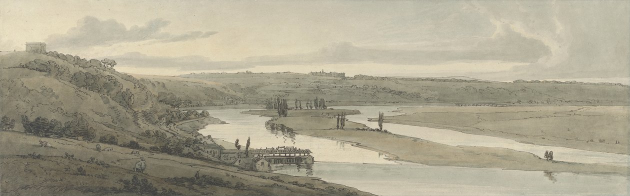 在距离看到的Marli和St. Germain-en-Laye的自来水厂，1802（手工蚀刻） 作者 托马斯·吉尔丁