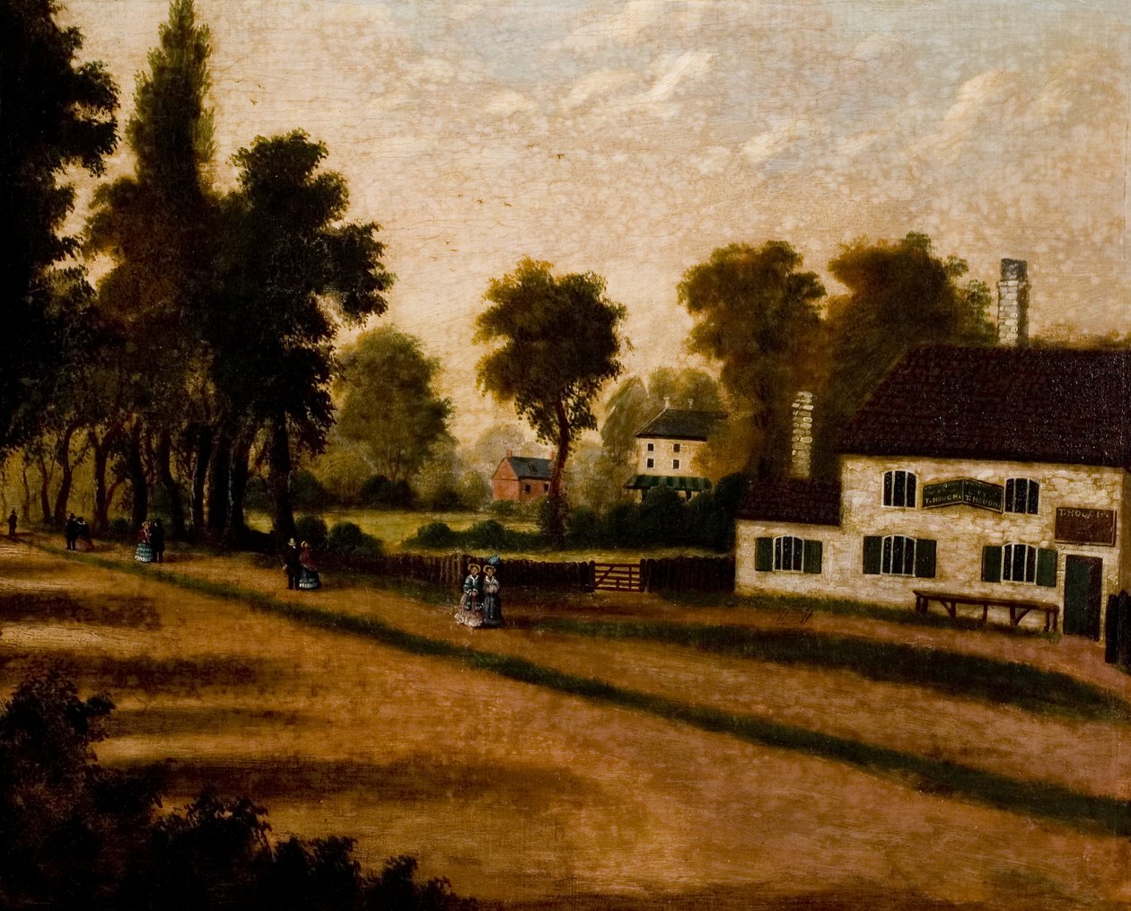 白宫旅馆，在达文波特路和男孩之间的“预科学校，考文垂，c.1855 作者 托马斯·霍夫