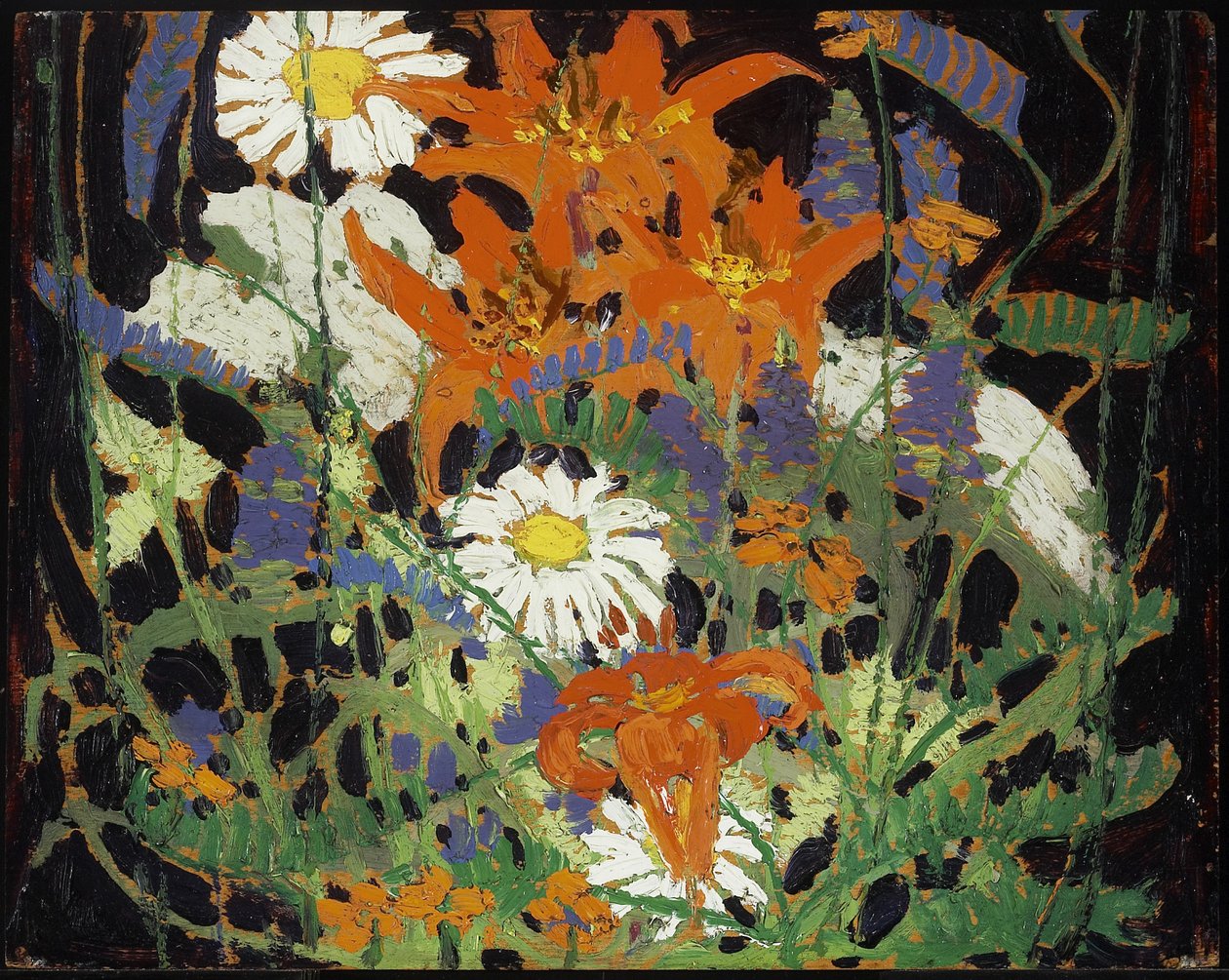 玛格丽特，木百合和紫薇，c.1916 作者 汤姆汤姆森