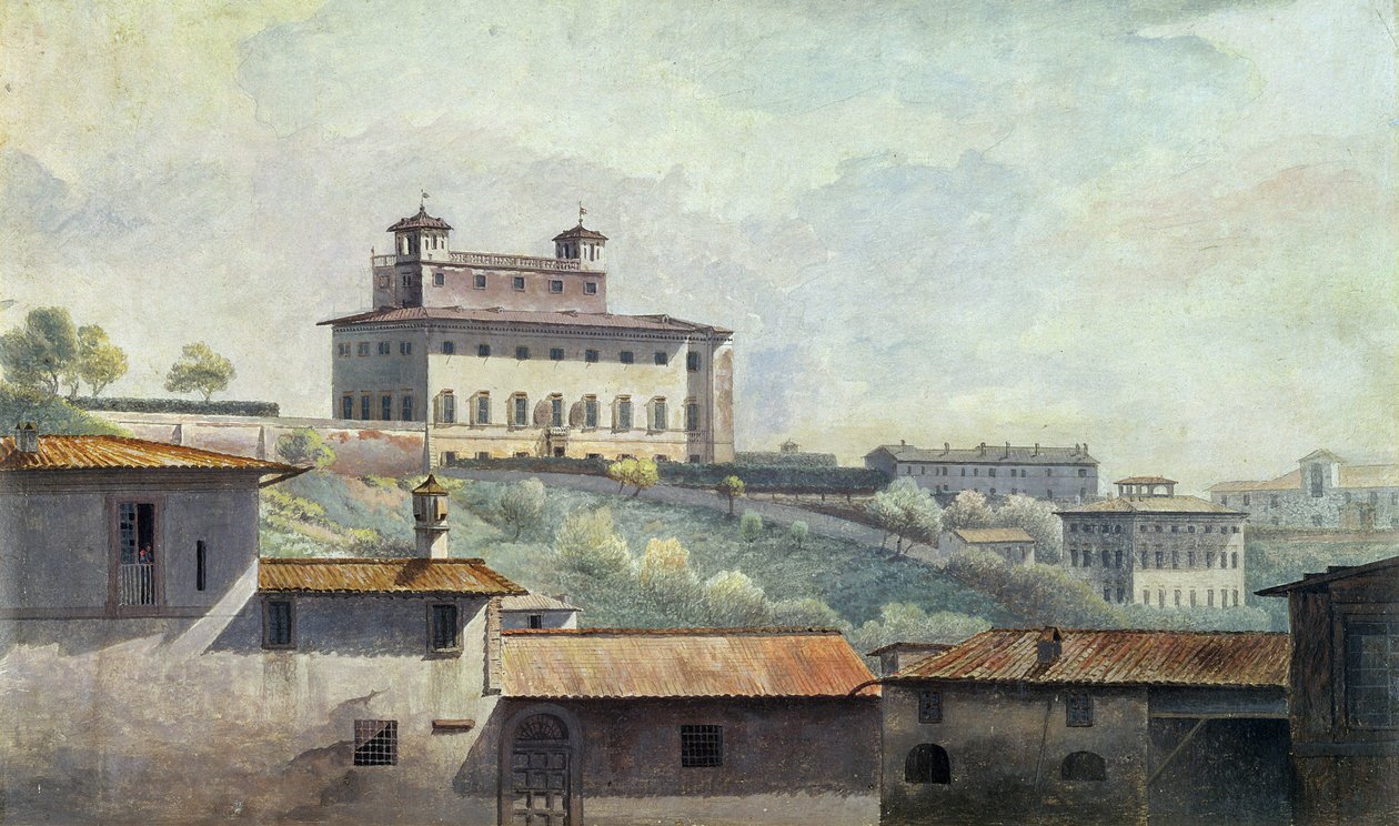 Villa Medici，罗马，c.1776（纸上油） 作者 托马斯·琼斯