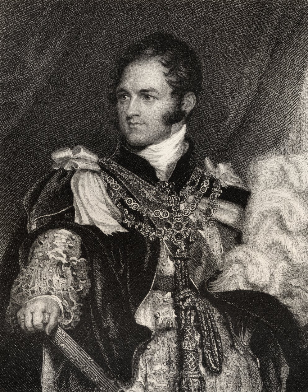 萨克森 - 科堡的Leopold George Chretien Frederic，由J. Thomson雕刻，来自&39;国家肖像画廊，第三卷&39;，出版于1835年 作者 托马斯·劳伦斯