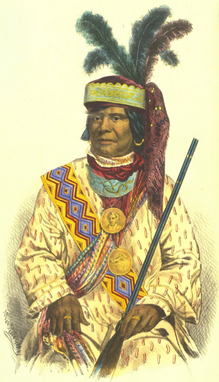 Billy Bowlegs，1870年（手工彩色版画） 作者 托马斯·洛兰·麦肯尼