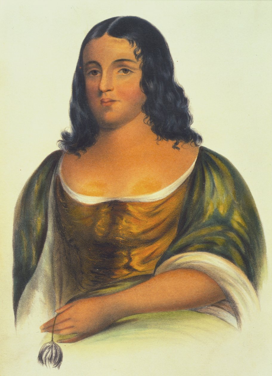 Po-Ca-Hon-Tas，1848年（手工彩色光刻） 作者 托马斯·洛兰·麦肯尼