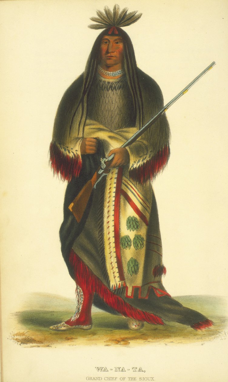 Wa-Na-Ta，苏族大酋长，1848年（手工彩色版画） 作者 