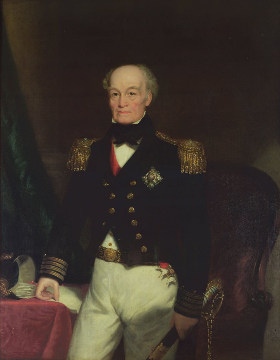 Thomas Byam Martin爵士（1773-1854）1852年（油画）的肖像 作者 托马斯·麦凯
