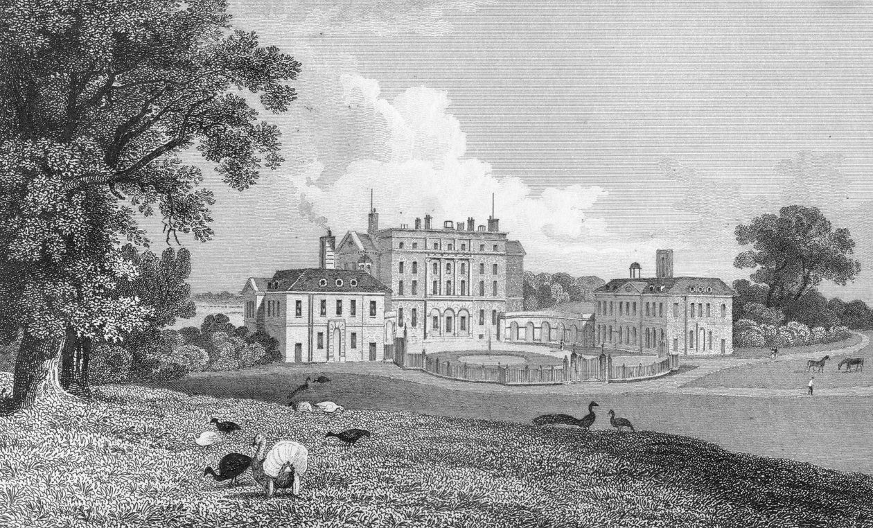 查看Chevening Place，由S. Lacy刻，1830年 作者 托马斯·曼·拜恩斯