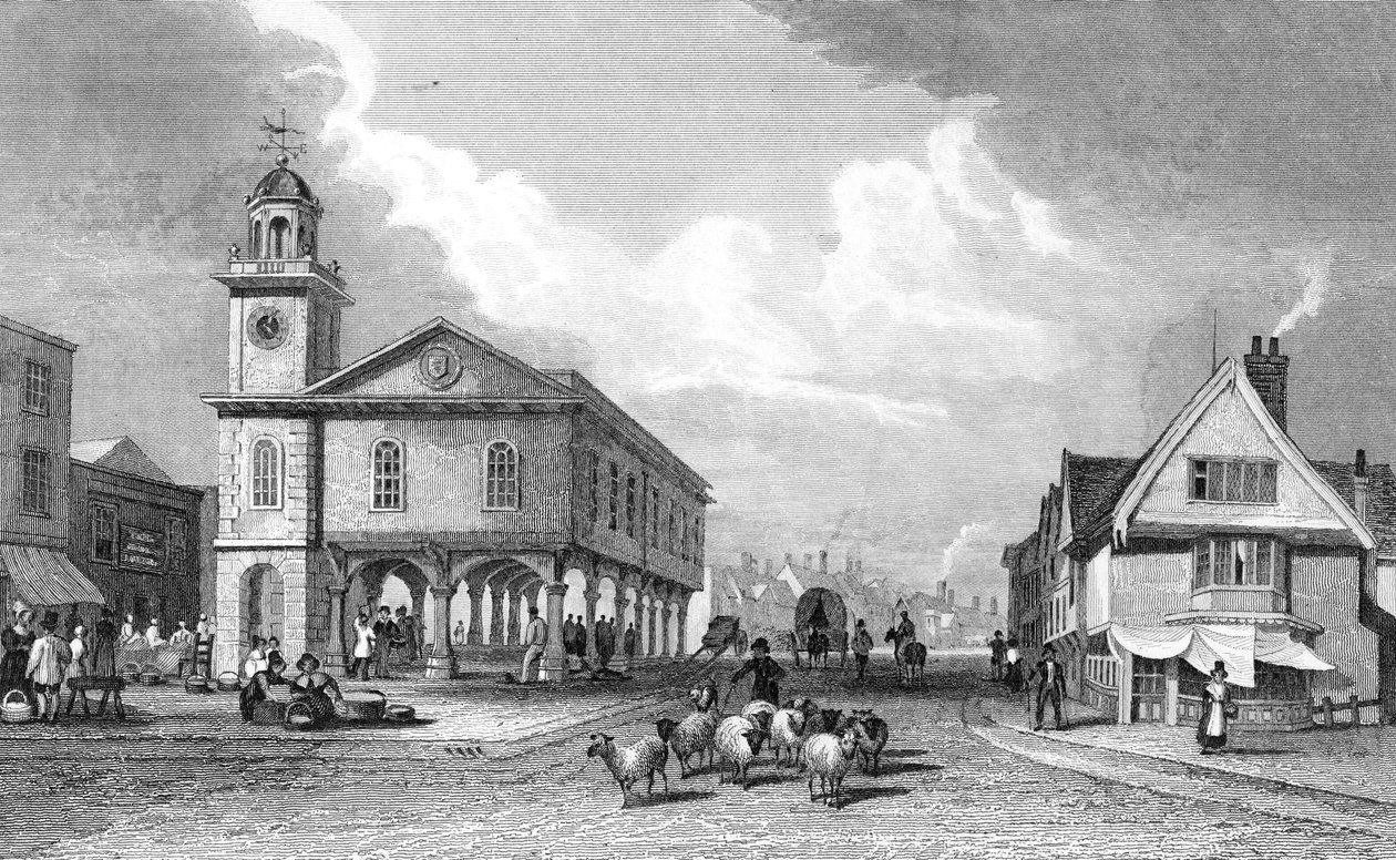 观点的Faversham，肯特，1832年 作者 托马斯·曼·拜恩斯