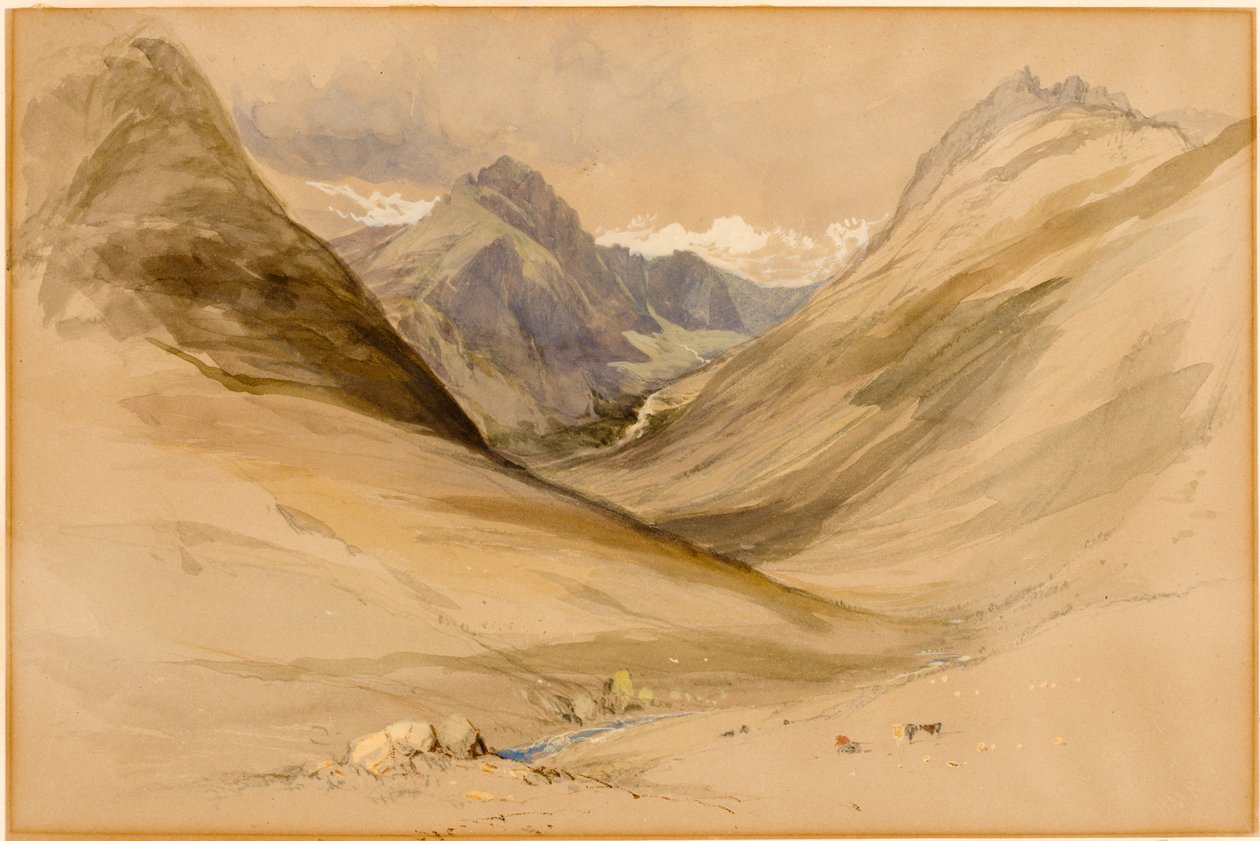 Glen Sannox，Arran（bodycolour） 作者 托马斯·迈尔斯·理查森