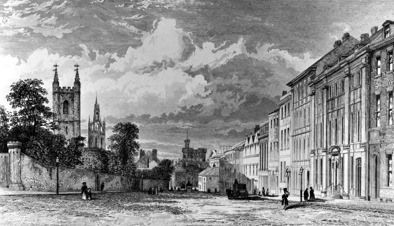 Westgate Street，Newcastle-upon-Tyne，1842年由William Collard雕刻 作者 托马斯·迈尔斯·理查森
