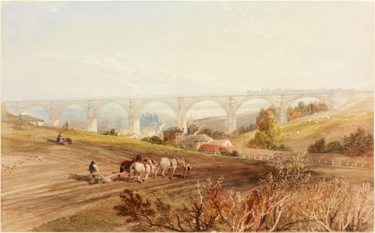 Willington Dene Viaduct（bodycolour） 作者 托马斯·迈尔斯·理查森