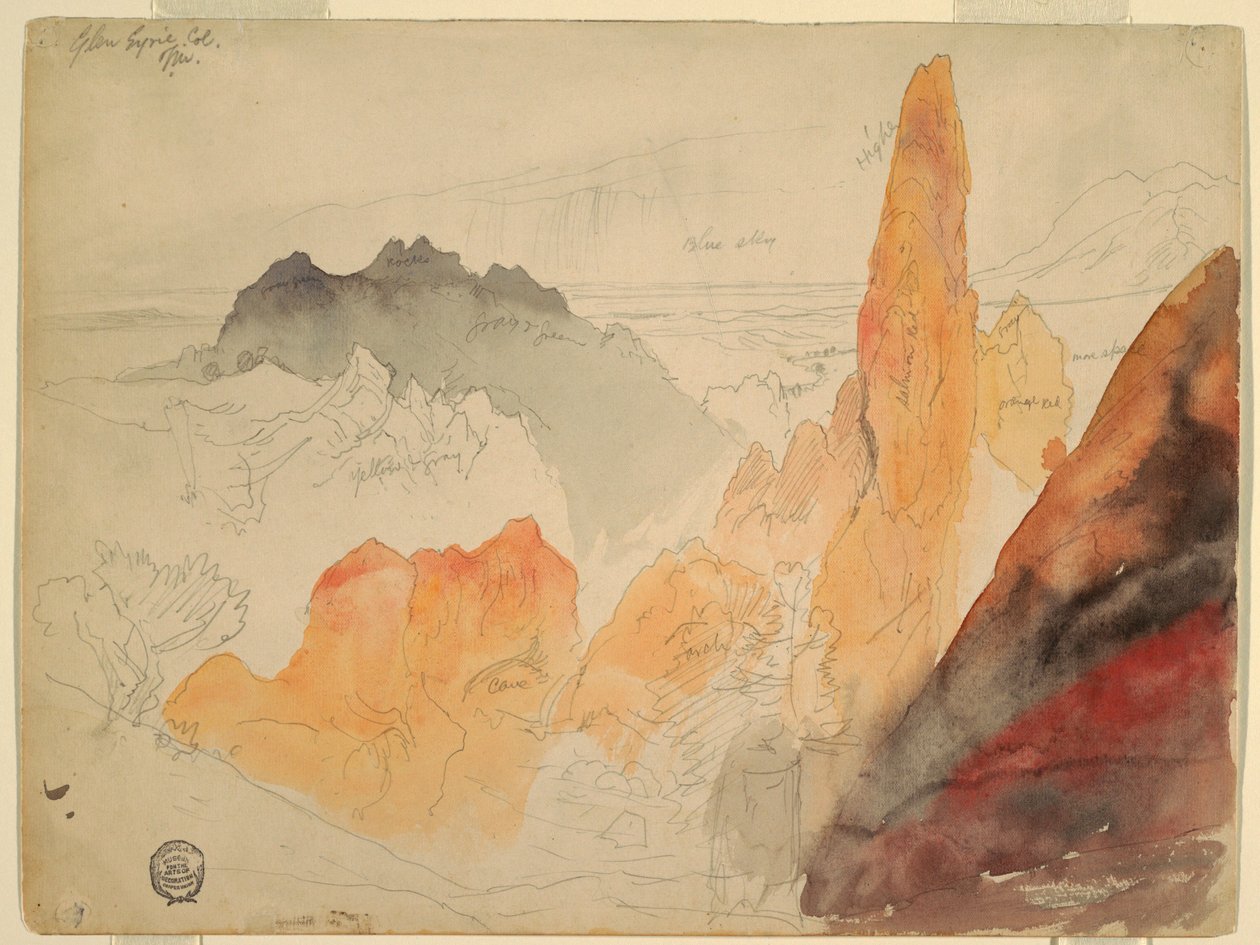 绘图，格伦艾瑞，科罗拉多州，1892年 作者 托马斯·莫兰