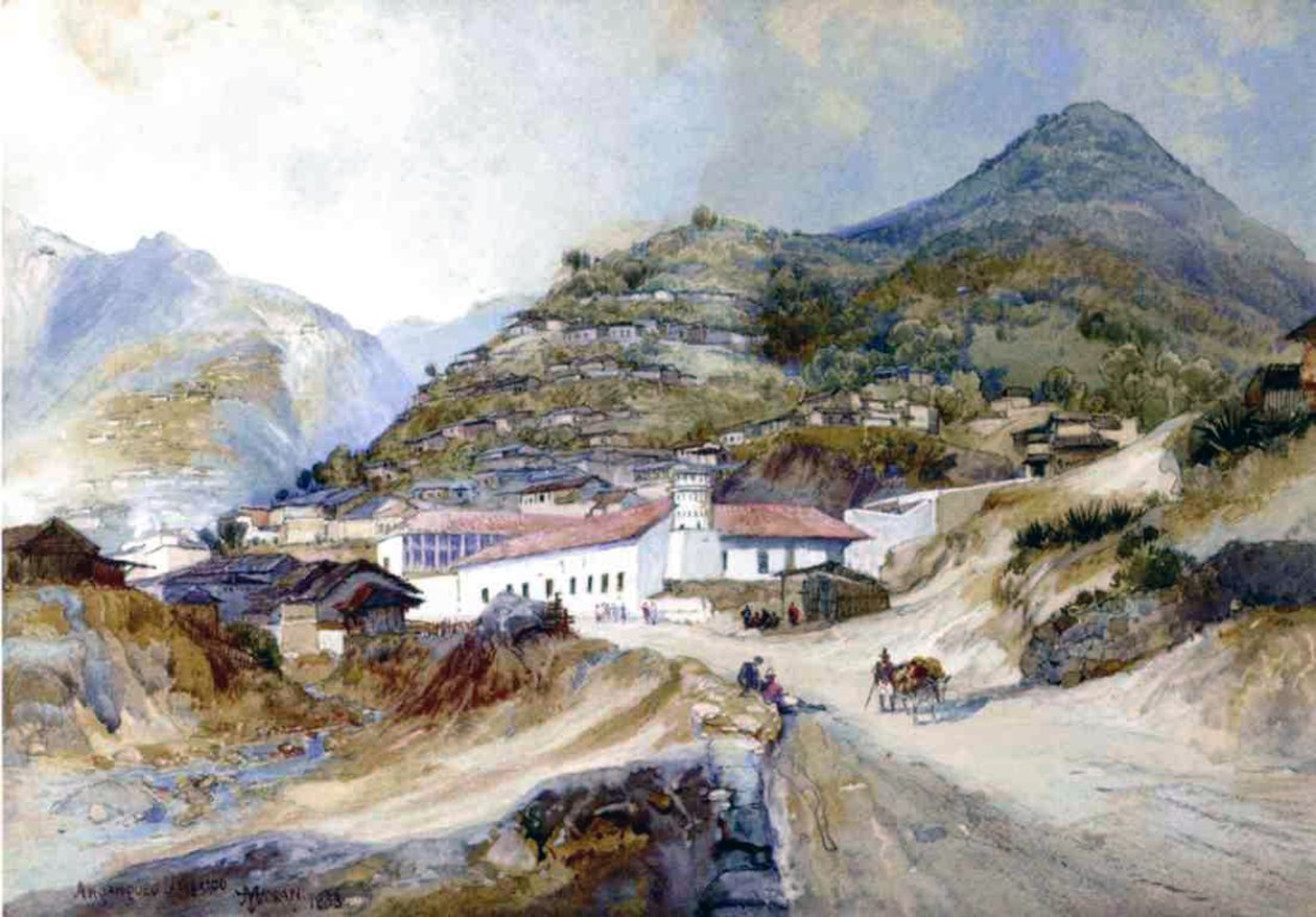 1883年，墨西哥的Angangueo村 作者 托马斯·莫兰