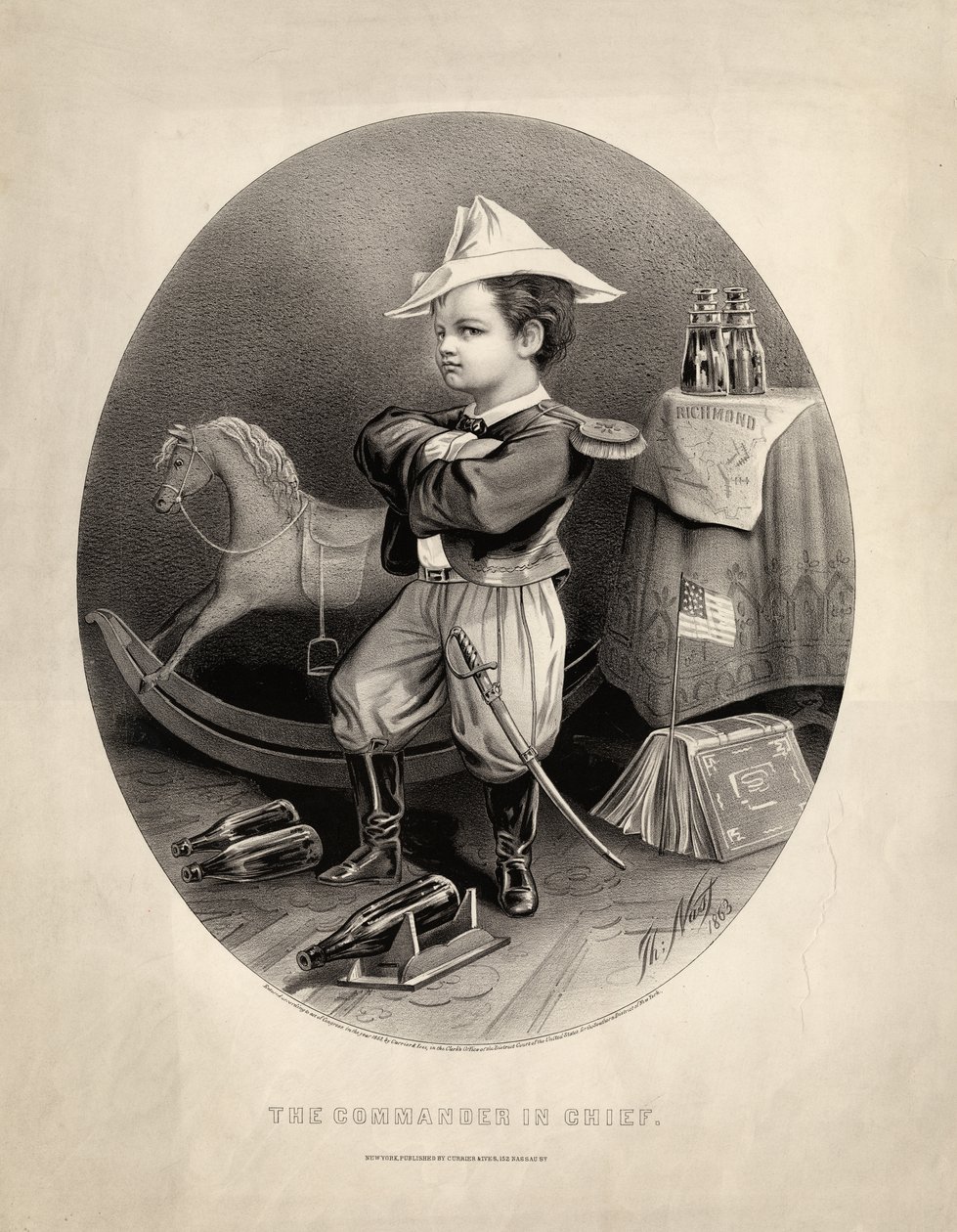 酒吧总司令。作者：Currier und Ives，1863 作者 托马斯·纳斯特