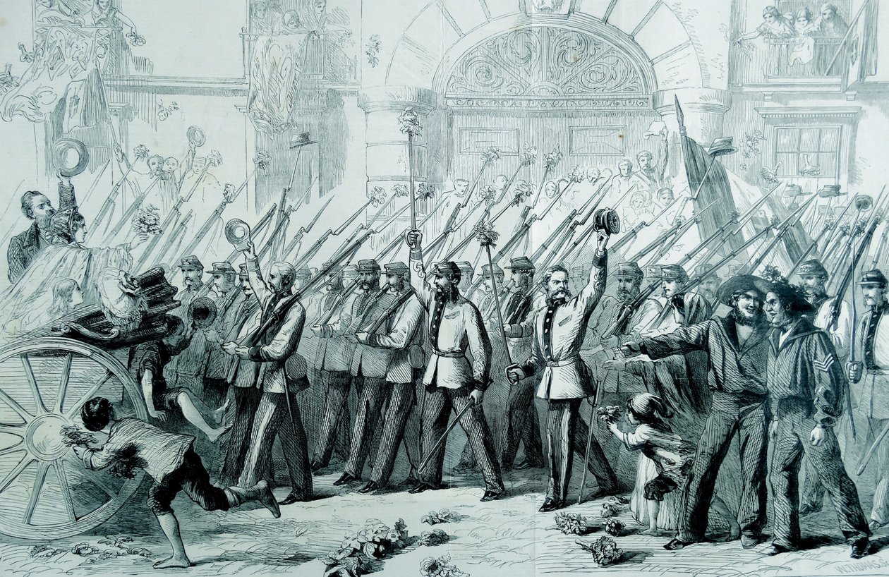 1860年在那不勒斯为加里波第的英国志愿者提供热情接待 作者 托马斯·纳斯特