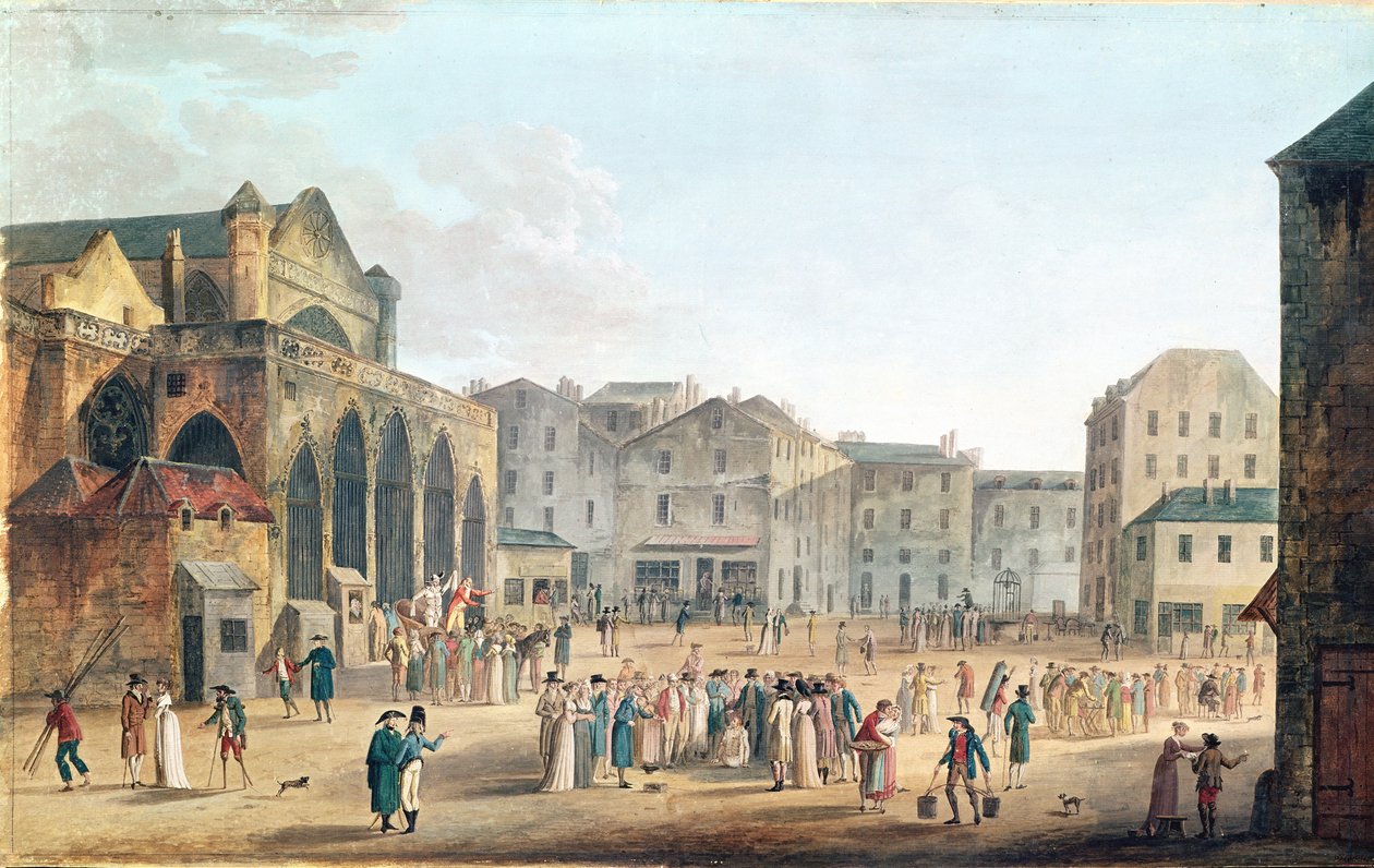 观看Saint-Germain-l&39;Auxerrois，c.1802（厕所和水粉在纸上） 作者 托马斯·诺德（Thomas Naudet）