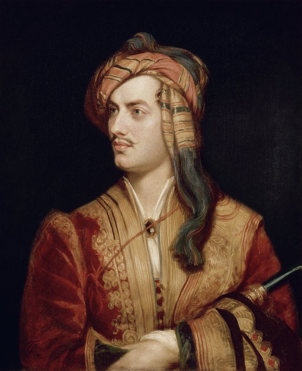 George Gordon的肖像（1788-1824）阿尔巴尼亚服饰的罗奇代尔第六男爵拜伦，1813年 作者 托马斯·菲利普斯