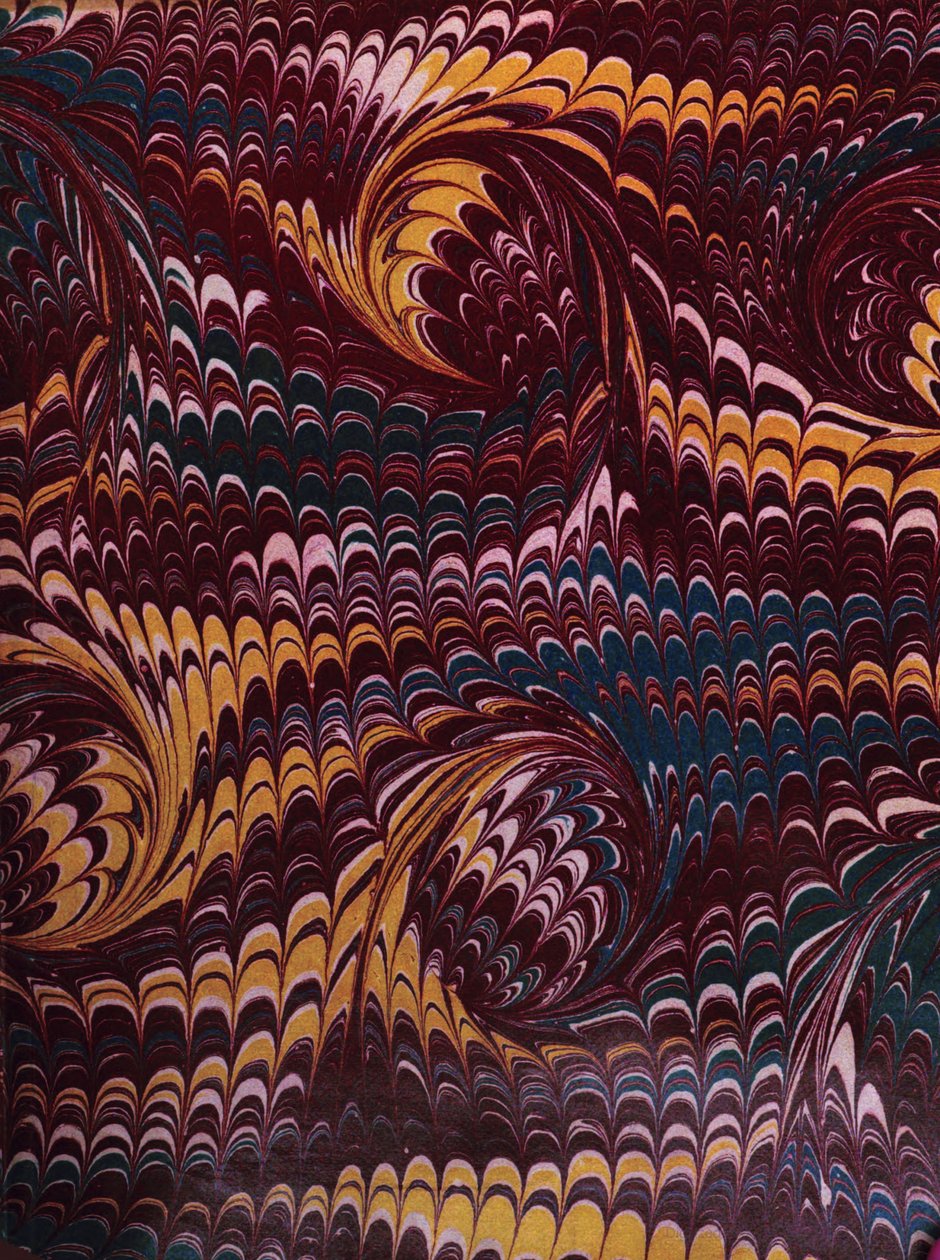 Paper_marbling来自封面内部的大理石纸，澳大利亚的蛇，插图目录（1869） 作者 托马斯·理查兹
