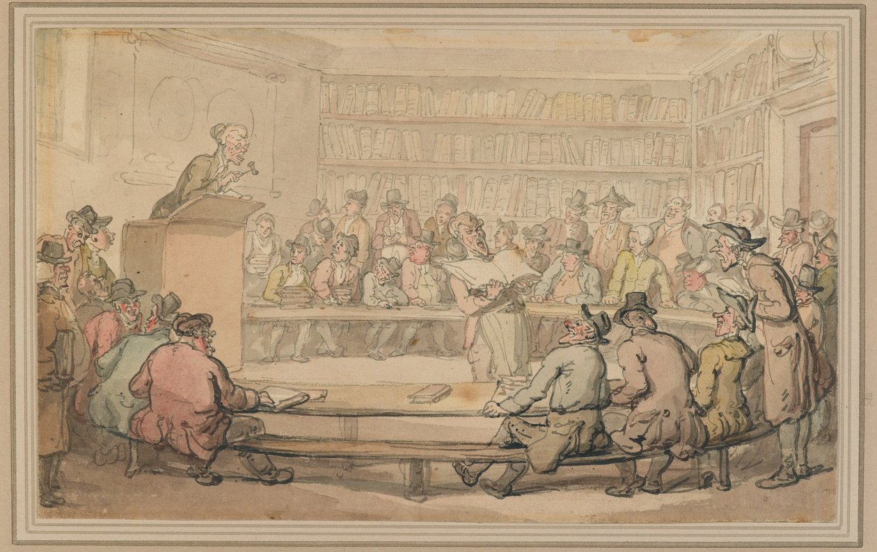 Sothebys的书籍拍卖，电话：1810-15（笔和墨水在纸上洗） 作者 托马斯·罗兰森