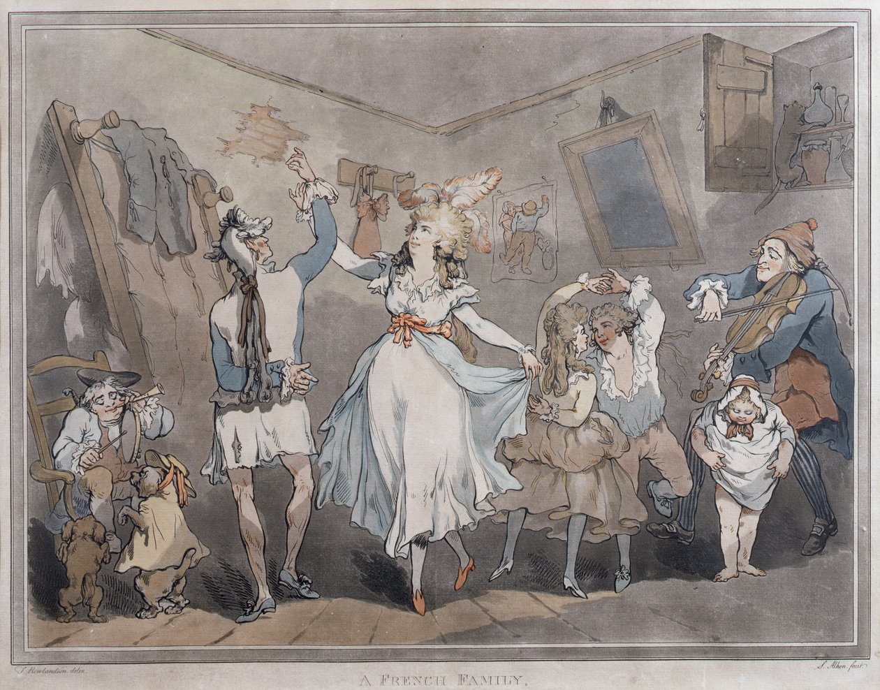 一个法国家庭，由Samuel Alken（1756-1823），1785年雕刻（对84561） 作者 托马斯·罗兰森