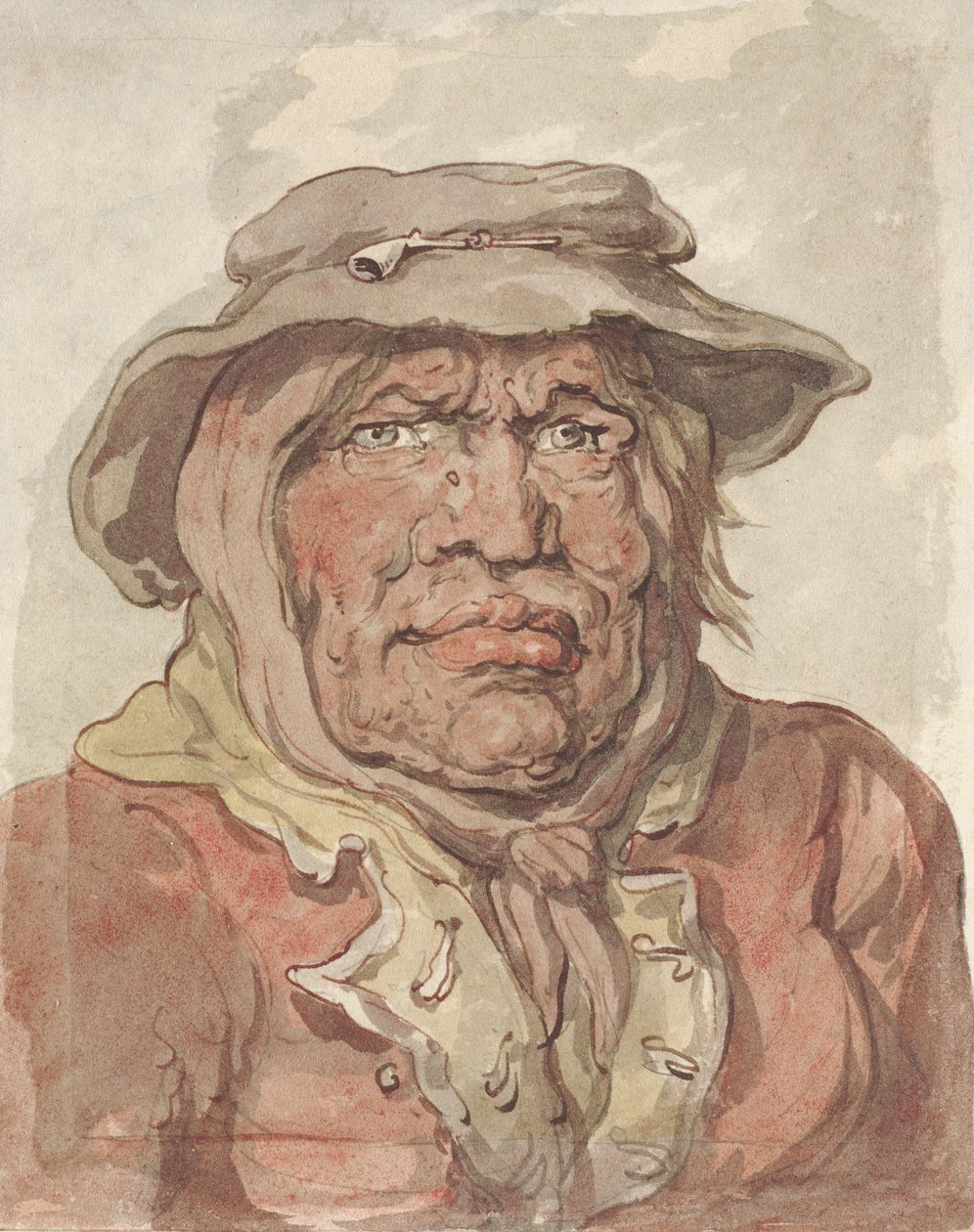 一个士兵的遗，1815-20（水彩笔和墨水在血红色的水洗和石墨在编织纸上） 作者 托马斯·罗兰森