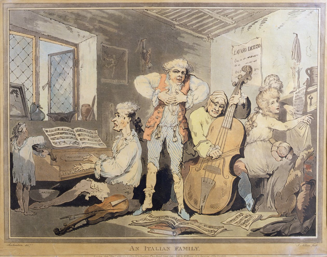 一个意大利家庭，由Samuel Alken（1756-1815），1785年雕刻（对84562） 作者 托马斯·罗兰森