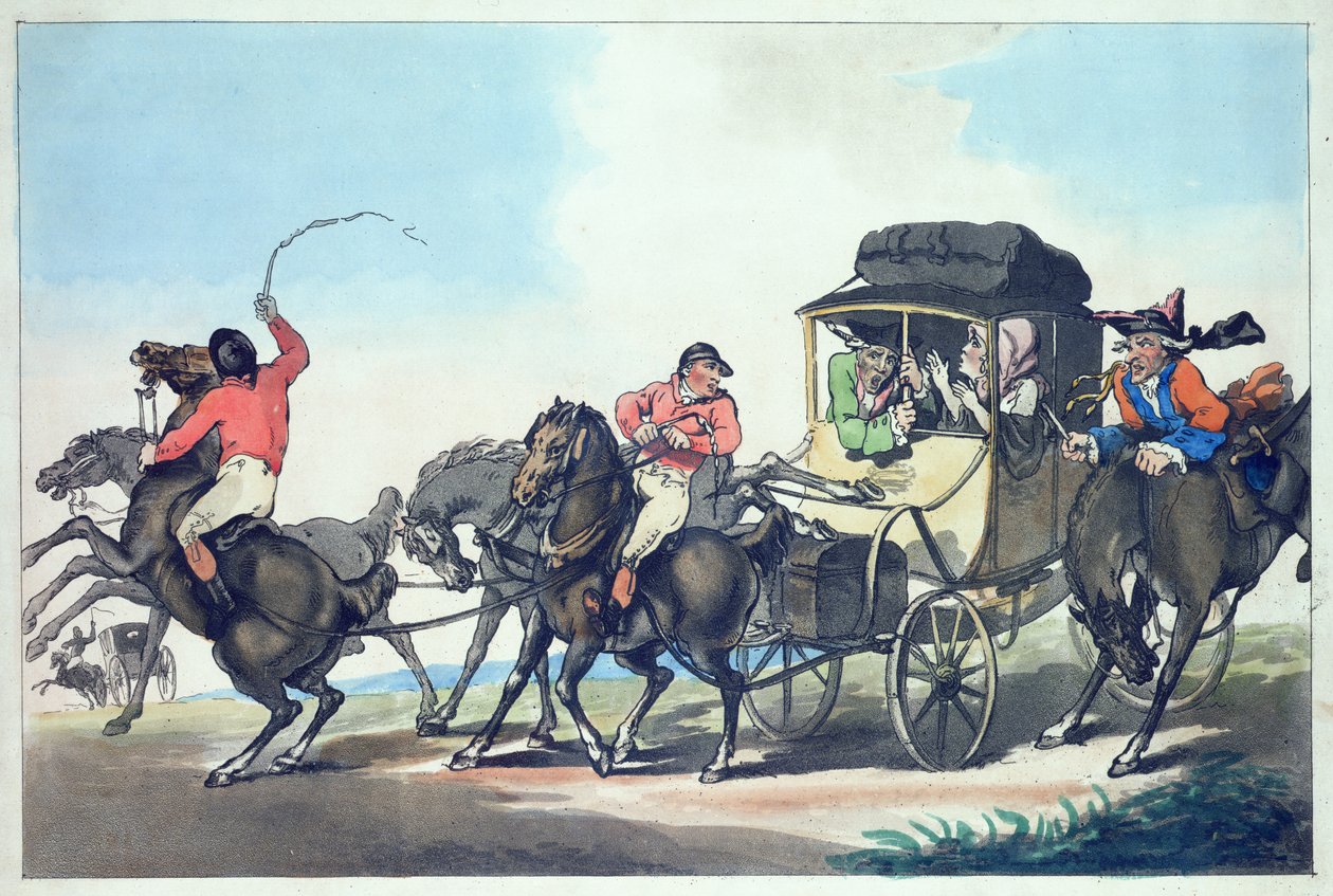 英国旅行，或多佛的第一阶段，弗朗西斯·尤克斯（1747-1812），酒吧。作者：T。Smith，1785年（使用aquatint进行彩色蚀刻）（125734对） 作者 托马斯·罗兰森