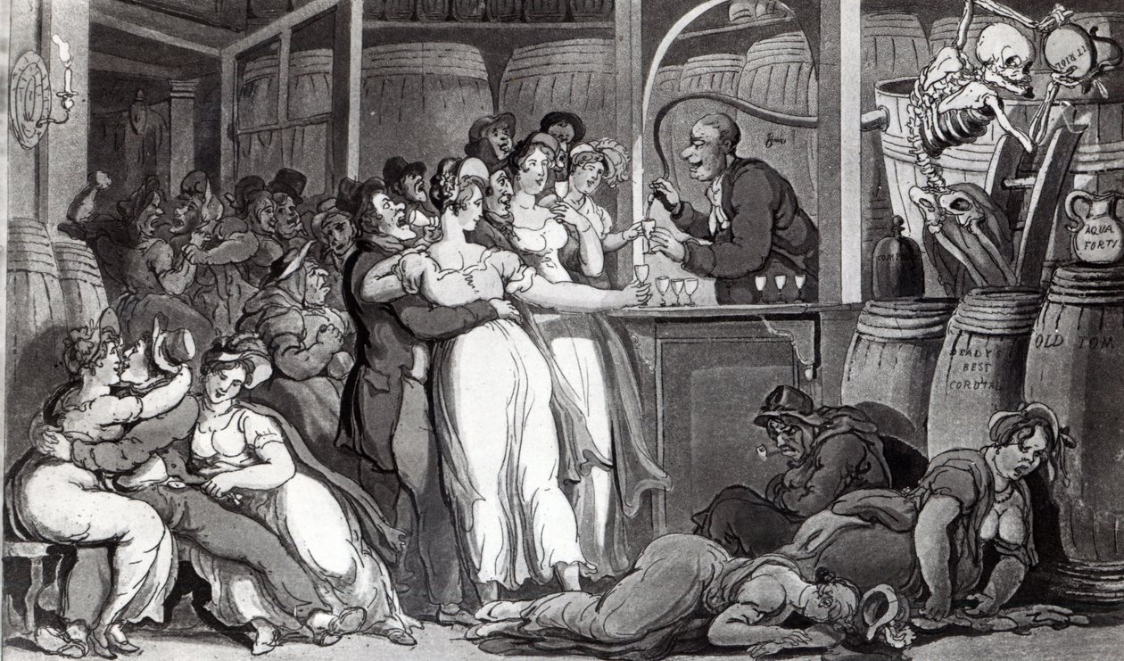 1815年威廉·库姆的“英国死亡之舞”中的插图（aquatint） 作者 托马斯·罗兰森