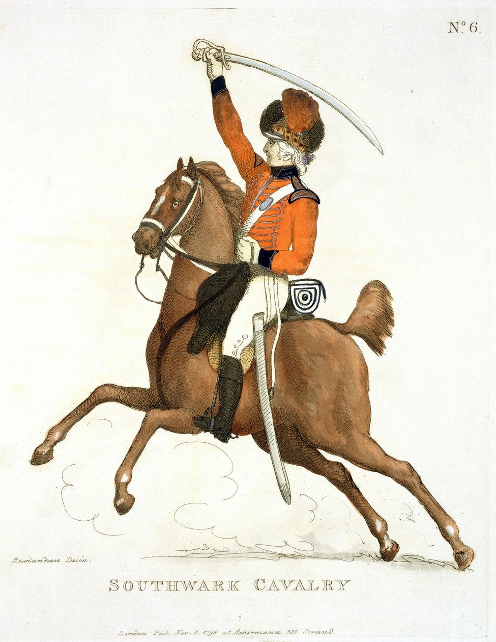 Southwark骑兵志愿者，来自“伦敦和环境的忠诚志愿者”的第6名，于1798年出版 作者 托马斯·罗兰森