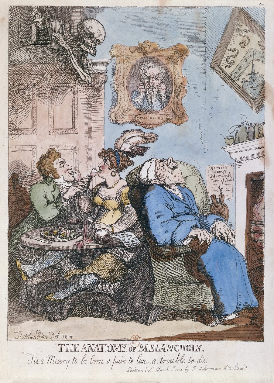 “忧郁剖析”，由A. Ackermann于1808年3月1日出版 作者 托马斯·罗兰森