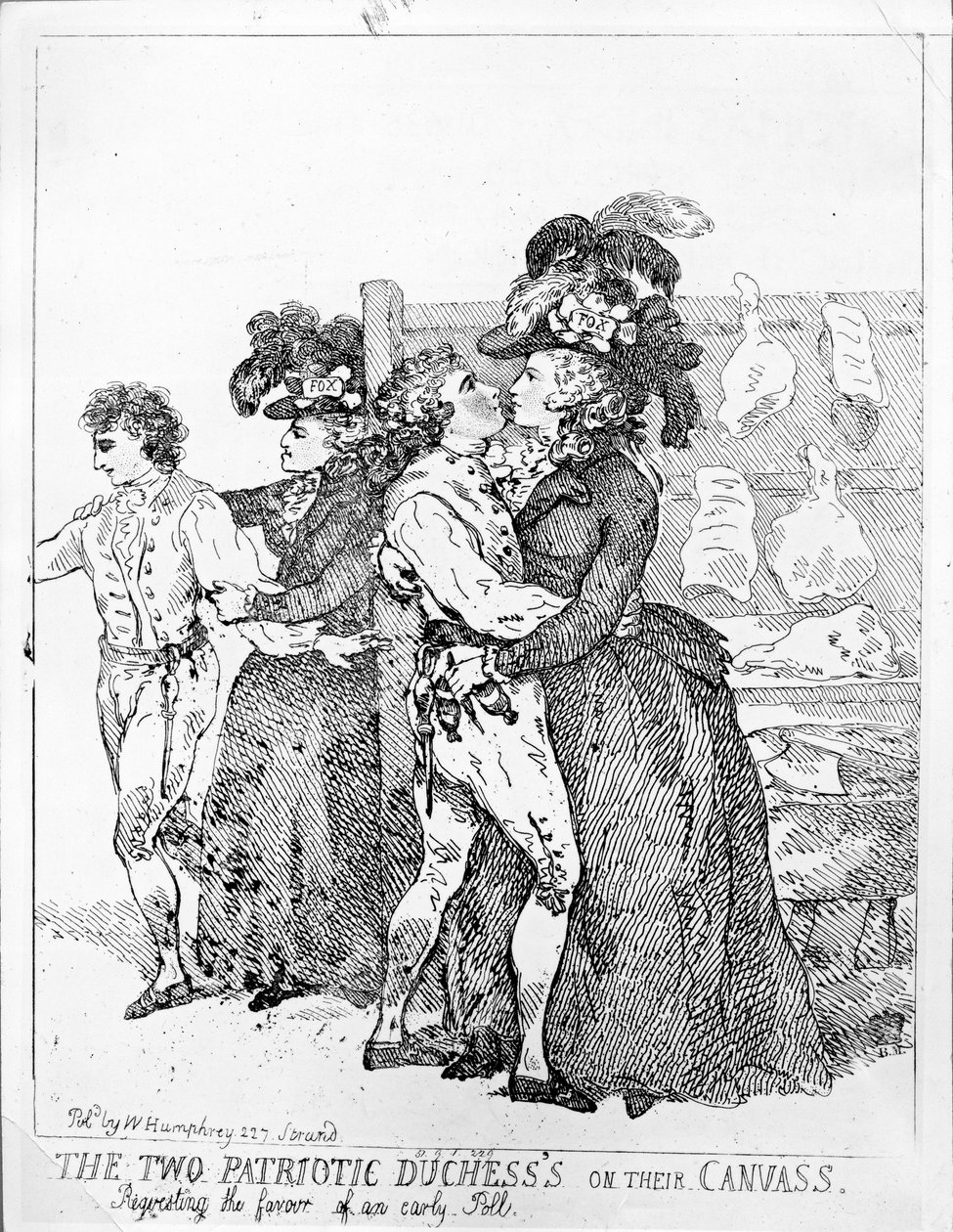 1784年两位爱国公爵夫人在他们的游说中 作者 托马斯·罗兰森