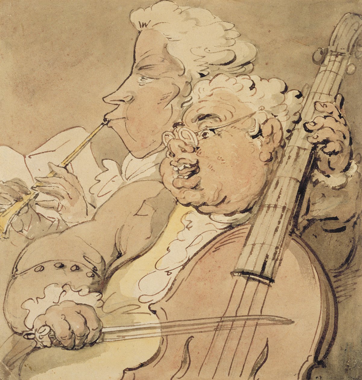 两位音乐家，c.1774 作者 托马斯·罗兰森