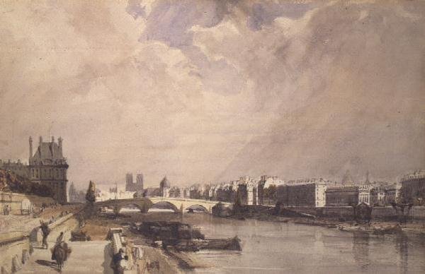 沿着塞纳河与Pont Royal和Pavilion de Flore，Tuileries一起观景 作者 托马斯·肖特男孩
