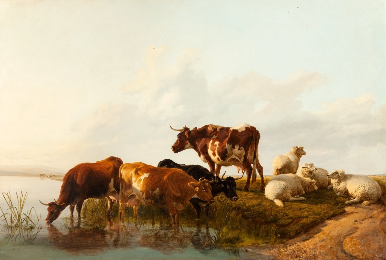 夏天的下午，1861年 作者 托马斯·西德尼·库珀