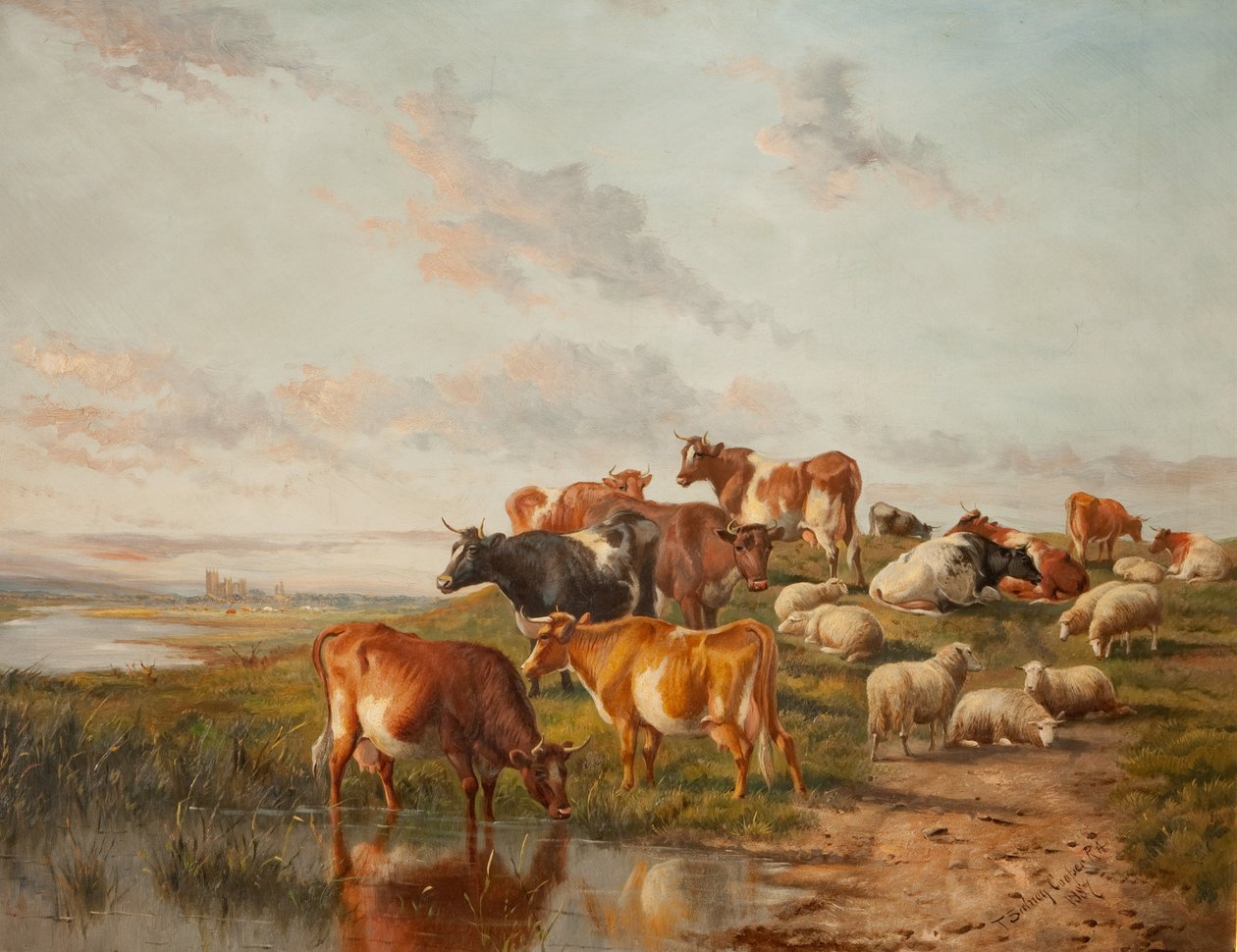 浇水的地方，1887年 作者 托马斯·西德尼·库珀