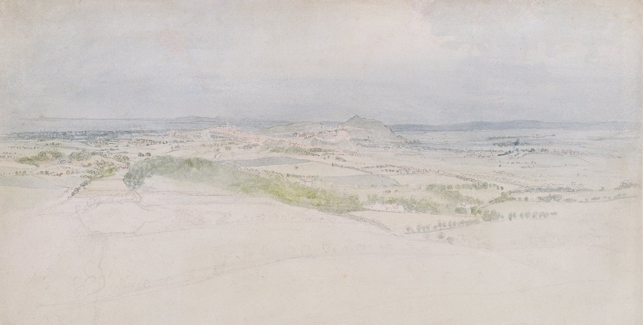 爱丁堡的远景，1809年（纸上石墨） 作者 托马斯·斯托达德