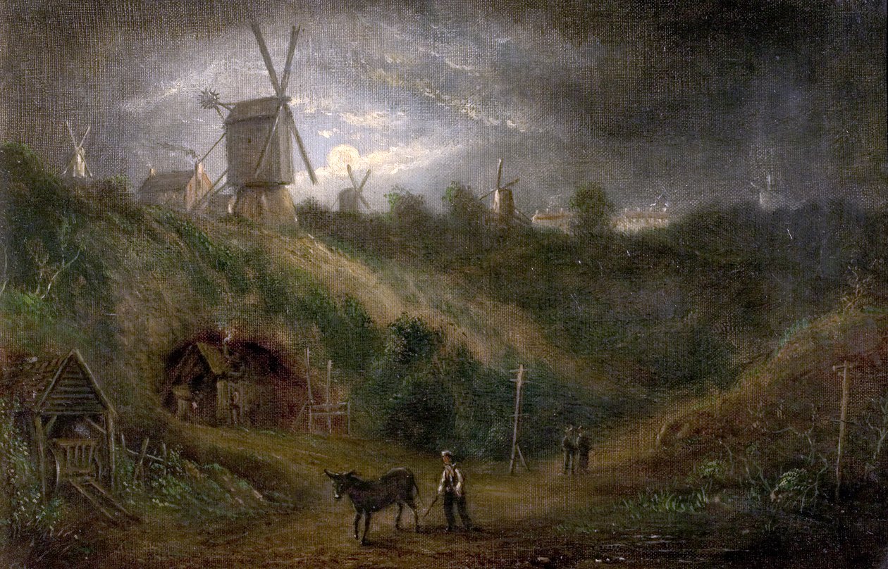 The Old Ropewalk，Gallows Hill的脚，诺丁汉森林，1848年 作者 托马斯·斯特格·摩尔